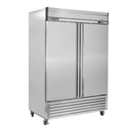 image of Maxx Cold MXCR-49FDHC 54" Two Section Reach-In Refrigerator w/ 2 Solid Doors, Bottom Mounted, Aluminum Interior, 43 cu. ft.