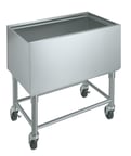 image of Krowne MB-1824 Stainless Steel Mobile Ice Bin, 78 lb, Silver