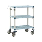 image of Metro MQUC2436G-35 MetroMax® Q Polymer 2-Shelf Utility / Bus Cart - 24" x 36" x 40"