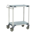 image of Metro MXUC2436G-25 MetroMax® i 2-Shelf Plastic Shelving Utility Cart - 24" x 36" x 39.25"