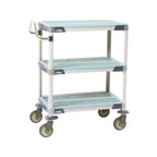 image of Metro MXUC2436G-35 MetroMax® i 3-Shelf Plastic Shelving Utility Cart - 24" x 36" x 39.25"