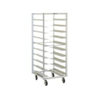 image of Metro RD27N 10 Pan Aluminum End Load Oval Tray Pan Rack, Assembled, 6" Bottom Load Slides