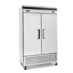 image of Migali C-2RB-HC 54" Two Section Reach-In Refrigerator w/ 2 Solid Doors, Bottom Mount, 45 cu. ft.