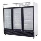 image of Migali C-72FM-HC 82" 3 Glass Door Freezer Merchandiser in White, 72 cu. ft.