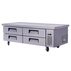 image of Migali C-CB72-76-HC 76" 4 Drawers Refrigerated Chef Base, 15 cu. ft.