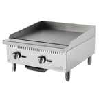 image of Migali C-G24 24" Countertop Manual Gas Griddle, 3/4" Steel Plate, 60.000 BTU
