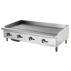 image of Migali C-G48 48" Countertop Manual Gas Griddle, 3/4" Steel Plate, 120.000 BTU