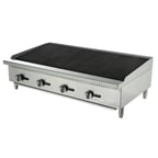image of Migali C-RB48 48" Countertop Gas Radiant Charbroiler w/ (4) Burners, 140.000 BTU