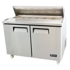 image of Migali C-SP48-12-HC 48" Two Section Sandwich/Salad Prep Table w/ 2 Doors, 12 Pans
