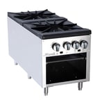 image of Migali C-SPS-2-18 18" Natural Gas Stock Pot Range w/ (2) Two Ring Burners, Front to Back Design, LP Conversion Kit Included, Manual Controls, 160.000 BTU