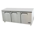 image of Migali C-U72R-HC 72" Three Section Undercounter Refrigerator w/ 3 Doors, 24.5 cu. ft.