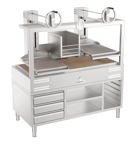image of Mibrasa GMBMC160 FIRE 64" Charcoal Parrilla Grill w/ (2) Adjustable Grills, Stand Base, Fire Basket