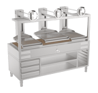 image of Mibrasa GMBMC200-3GR 82" Charcoal Parrilla Grill w/ (3) Adjustable Grills and Complete Stand Base