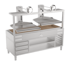 image of Mibrasa GMBMC200 82" Charcoal Parrilla Grill w/ (2) Adjustable Grills and Complete Stand Base