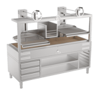 image of Mibrasa GMBMC200 FIRE 82" Charcoal Parrilla Grill w/ (2) Adjustable Grills, Stand Base, Fire Basket