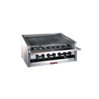 image of Magikitchn APM-RMB-624CR 24" Low Profile Countertop Gas Charbroiler w/ Cast Iron Radiant, 60.000 BTU