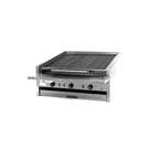 image of Magikitchn APM-SMB-636 36" Low Profile Countertop Gas Charbroiler w/ Ceramic Briquettes, 105.000 BTU