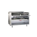 image of Magikitchn FM-RMB-636CR 36" Floor Gas Charbroiler w/ Cast Iron Radiant, Open Cabinet, 105.000 BTU