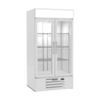 image of Beverage-Air MMF35HC-1-W 39 1/2" 2 Glass Door Merchandising Freezer in White, 36.87 cu. ft.