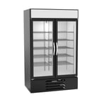 image of Beverage-Air MMF44HC-1-B 47" 2 Glass Door Merchandising Freezer in Black, 44 cu. ft.