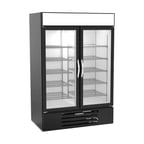 image of Beverage-Air MMF49HC-1-B 52" 2 Glass Door Merchandising Freezer in Black, 46.2 cu. ft.