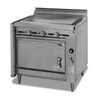 image of Montague Company 136-8PL 36" Gas Heavy Duty Range w/ 36" Full Plancha Griddle, Standard Oven, 85.000 BTU