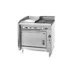 image of Montague Company C36-7 36" Countertop Gas Heavy Duty Range w/ (2) Open Burners, 24" Griddle, 105.000 BTU