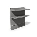 image of Montague Company DHS-90 90" x 36" Stainless Steel Backguard Flue Riser with Double Solid Shelves