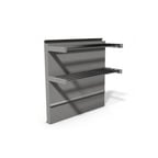 image of Montague Company TDHS-96 96" x 36" Stainless Steel Backguard Flue Riser with Double Tubular Shelves
