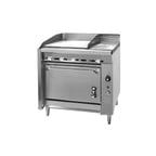 image of Montague Company V136-0E 36" Gas Heavy Duty Range w/ 24" Griddle, (1) Even Heat Hot Top, Convection Oven, 105.000 BTU