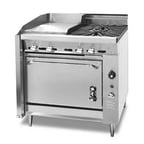 image of Montague Company V136-13 36" Gas Heavy Duty Range w/ (2) Open Burners, 18" Griddle, Convection Oven, 130.000 BTU
