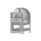 image of Marra Forni EF110G Wood / Coal / Gas Fired Pizza Oven w/ Brick Deck & Dome, Enclosed Facade