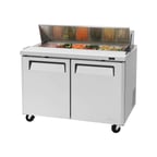 image of Turbo Air MST-48-N 48" Two Section Sandwich / Salad Prep Table w/ 2 Doors, 12 Pans