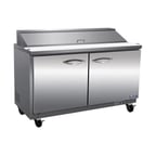 image of IKON ISP36 36" Two Section Sandwich / Salad Prep Table w/ 2 Doors, 10 Pans