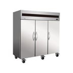 image of IKON IT82F DV 81" Three Section Reach-In Freezer w/ 3 Solid Doors, Top Mount, Stainless Steel, 72 cu. ft.