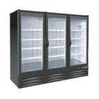 image of Kool-It KGR-78 81" 3-Section Black Merchandiser Refrigerator with Glass Door