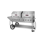 image of Sierra SRBQ-60 80" Mobile Commercial Outdoor Grill, 8 Burners, Roll Dome, 120.000 BTU