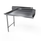 image of NBR Equipment CDT-96L-16 96" Clean Straight Dishtable w/ Left Table, 10" Backsplash, Steel Legs