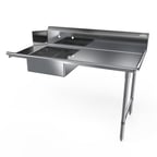 image of NBR Equipment SDT-72R-16 Premium Soiled Dishtable w/ Straight Design, Right Table, Pre-Rinse Sink