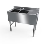 image of NBR Equipment UW-2-101410-36R Premium Slim-Line Underbar Sink Unit