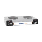 image of Nemco 6310-2-240 24 1/8" Electric Countertop Hotplate w/ (2) Solid Burners, Horizontal Design, Manual Controls, 3.0 kW, 240v