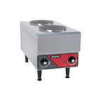 image of Nemco 6311-1-240 11 3/8" Electric Countertop Hotplate w/ (2) Solid Burners, Vertical Design, Manual Controls, 3.0 kW, 240v