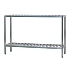 image of New Age 1026TB NSF 2-Shelf All Welded Aluminum T-Bar Shelving Unit - 48" x 24" x 48"