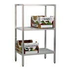 image of New Age 1051 NSF 3-Shelf All Welded Heavy-Duty Aluminum Shelving Unit - 42" x 24" x 60"