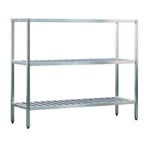 image of New Age 1051TB NSF 3-Shelf All Welded Aluminum T-Bar Shelving Unit - 42" x 24" x 60"