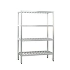 image of New Age 1061TB NSF 4-Shelf All Welded Aluminum T-Bar Shelving Unit - 36" x 20" x 72"