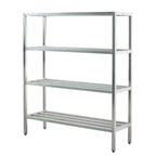 image of New Age 1062 NSF 4-Shelf All Welded Heavy-Duty Aluminum Shelving Unit - 48" x 20" x 72"
