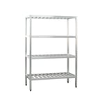 image of New Age 1066TB NSF 4-Shelf All Welded Aluminum T-Bar Shelving Unit - 48" x 24" x 72"