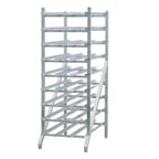 image of New Age 1256 Aluminum Stationary Can Rack with 216 #10 or 297 #5 Cans Capacity, Adjustable Feet