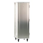 image of New Age 1290 40 Pan Aluminum Mobile End Load Enclosed Sheet Pan Rack w/ 1 1/2" Bottom Load Slides
